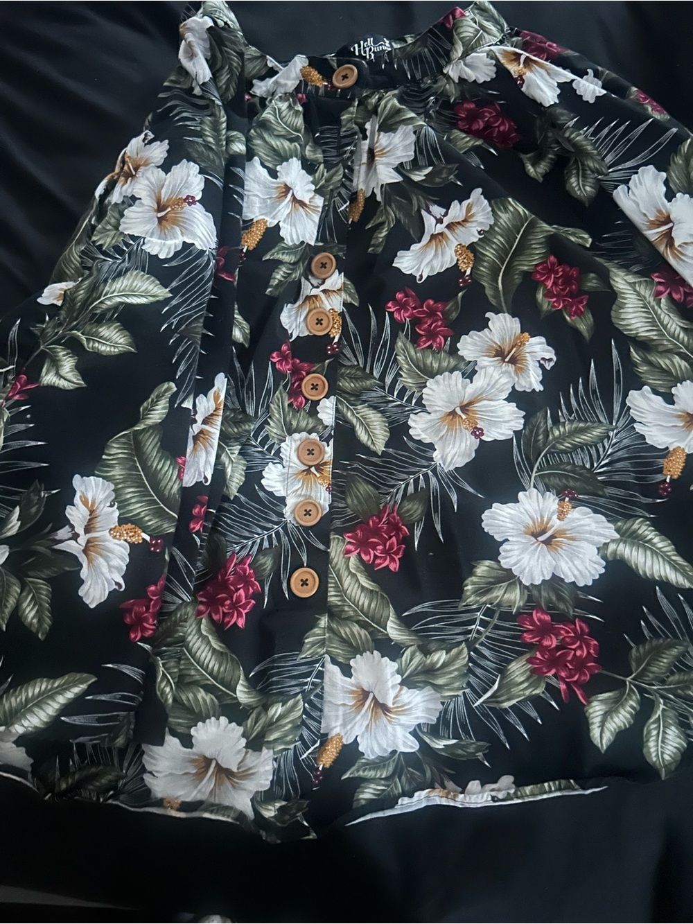 Hell Bunny Black tropical skirt